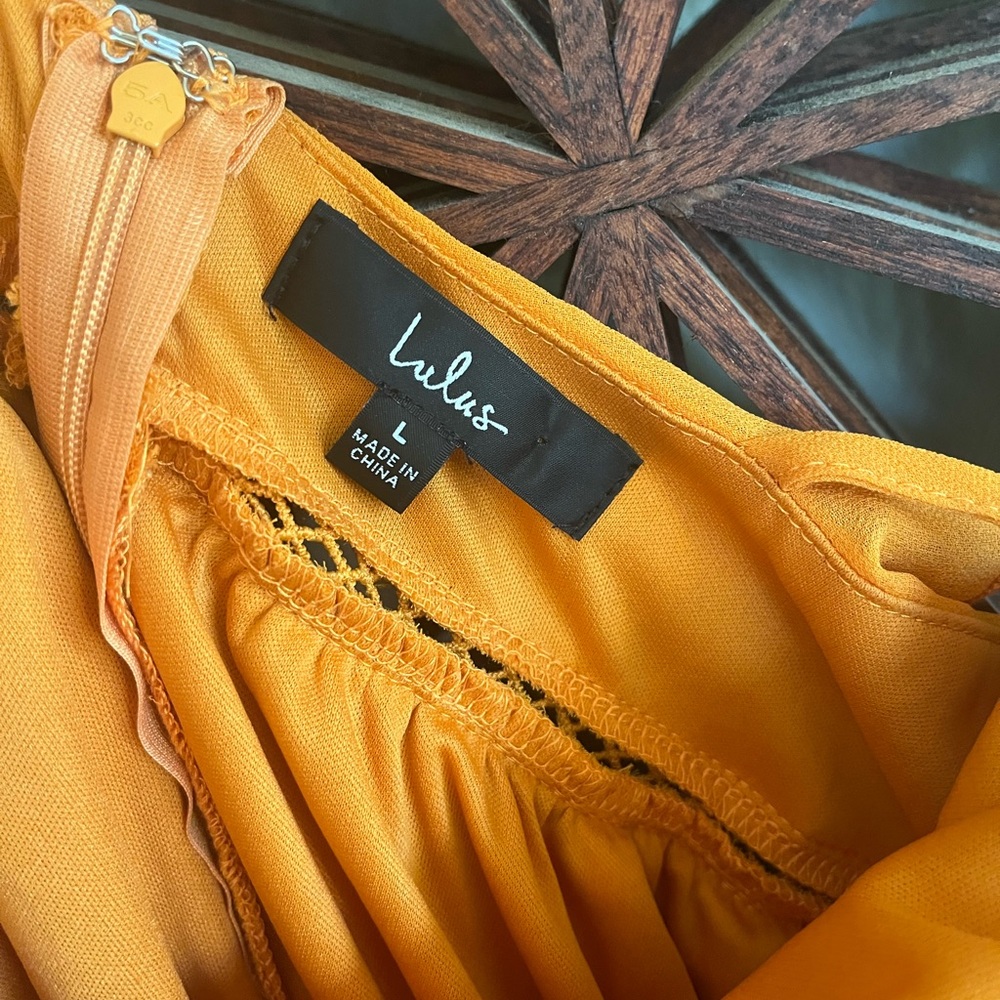 Women’s Lulus Never a Dull Moment tie-strap pleated midi dress, size L - Picture 3 of 6